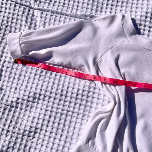 Boat Neck Top w/ Three-Quarter Cuffed Sleeves & Sequin Decorated Bow at Neck - Picture 12 of 14